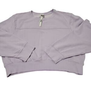 NWT Victorias Secret PINK Cropped Pullover Sweatshirt Womens XL Lavender